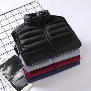 Men's Vests TFETTERS Winter Clothing Down Jacket Casual Slim Solid Color Stand Collar Lightweight White Duck Vest Coat 230420