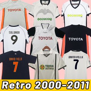 2001 2010 2011バレンシアサッカージャージVicente Mendieta Mens Retosilva 06 07 Edu Home Away Black Retro Football Shird Short Sleeve 2006 2007 2009 2010 10 11 00 01