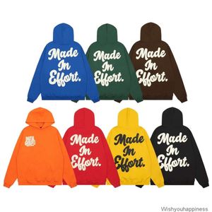 Sweatshirts Mens Womens Designer Hoodies Fashion Streetwear Made in Effont Foamed Letter Printed Hooded Sweater Men's Women's Trendy Small Loose Coat Style