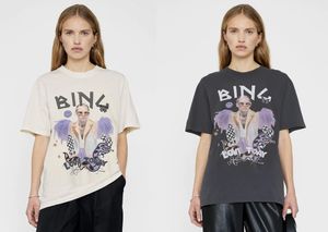 2023ss AB LiLi Women Designer Tees BINGs Fashion Illustrations Cotton Print TShirt T-shirt Round Neck T-Shirt Summer Tops
