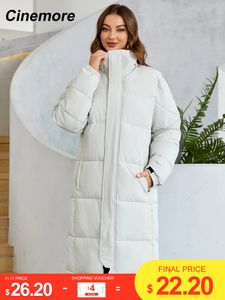 Kadın Ceketler Sinemore Ceket Kış Sıcak Uzun Park Kapşonlu Moda Aşağı Unisex 231118