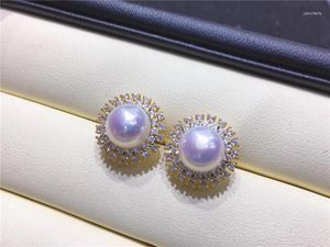 Stud Earrings Natural Freshwater Pearl Good Quality 9-10 Mm Tibetan Silver 001