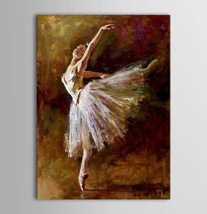 Pintura al óleo sin marco hecha a mano pintada a mano moderna abstracta hermosa bailarina Sexy chica danza lienzo Picture3132815