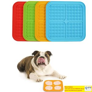 Pet Feeding Lick Mat Fun Alternative to Slower Feeder Dog Bowl Silicone calming almofada para alívio de ansiedade Mats de tratamento de QI