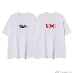 Tees tişörtleri lüks erkek tasarımcı moda giyim noah kırmızı siyah mektup yaz Amerikan yeni basit pamuk gevşek moda çift kısa kollu tişört