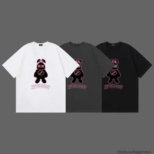 TEES Tシャツ高級メンズデザイナーファッション服we11doneファッションbr welldone漫画ラビット刺繍プリントゆるい特大の男性用女性用Tシャツ