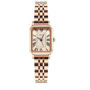 Women Watch Watch Watches Wysokiej jakości temperament modowy retro mała kwadratowa luksusowa marka szlachetna damska biżuteria kwarc-battrey moden wodoodporna odporna na wodę