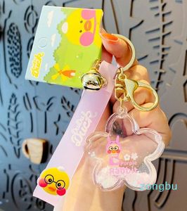 Fashion Cartoon Keychains Key Chain Buckles Men Women Bags Purse Car Keychain Sakura Bottle Liquid