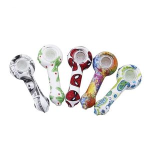 Silicone Designs Hand Pipe Multi Water pipes Tobacco Smoking Pipes shisha Cartoon Figure multi designs for Dry Herb Portable unbreakable Wholesale