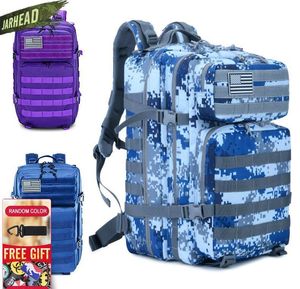 Backpack Navy Tactical Assault Backpack 3p Edc Molle Rucksack Men Outdoor Sports Wspinaczka 45L Hunting Camping Bag Oxford Bag 230420