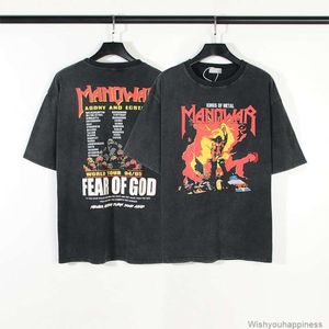 Koszulki koszulki luksusowe męskie designerskie ubrania modne vintage męskie rock heavy metal rock b limited mycie vtg noszona koszulka z krótkim rękawem męskie mgły