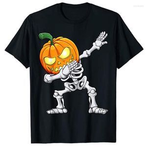Halloween Men's Dabbing smashing pumpkins shirt with Skeleton, Scary Pumpkin, Jack O Lantern Graphic Tee