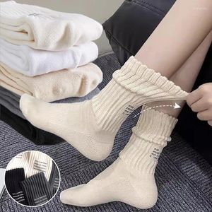 Women Socks Letter Stamping vintage japansk tjock tråd stickad stapla upp mittrören ren bomullstrendig sport fritid mångsidig