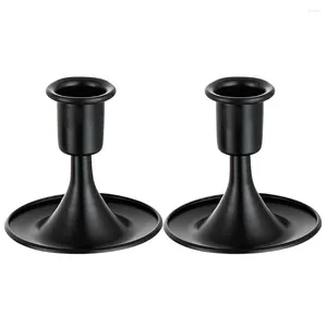 Candle Holders 2 Pcs Candlestick Metal Holder Table Trays Decorative Taper Party Base Desktop Iron Tabletop Stand