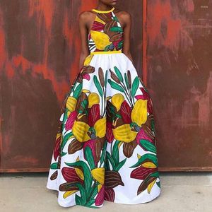 Pist Elbiseleri 2023 Masif Renkli Çiçekler Kat uzunluğu Baskı Kolsuz Külkü Kadın Elbise Noel/Düğün/Ünlü Partisi