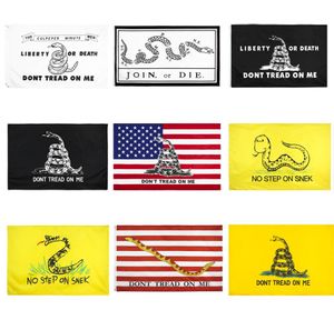 Gadsden Flag 9 Styles Direct Fabrikası Bütün 3x5fts 90x150cm DON039T TEM TEA TEA PARTY Çıngırak Yılan Banner U8772188