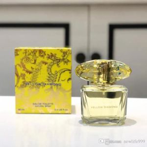 عطر فاخر للنساء رذاذ العطر 90 مل رذاذ طبيعي مبهر وملاحظات زجاجة زجاجة صفراء رائعة رائحة طيبة.