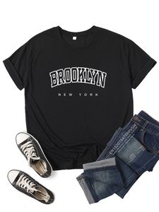 Women Tshirt Brooklyn York Women T Shirt Girl Graphic Modna moda Harajuku Streewear Ubrania przyczynowe żeńskie Y2K TOPS TEE 230419