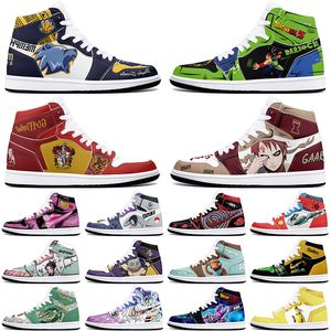 DIY classics new customized basketball shoes 1s sports outdoor for men women antiskid anime comfortable Versatile figure sneakers 36-48 451333