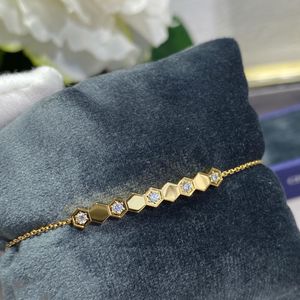 Designer Diamond Square Chain Bransoletka, prosta i obfita złota bransoletka dla kobiet, odpowiednia na imprezy