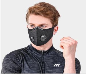 Máscara de poeira de malha de estoque dos EUA com capa de poeira máscara de ciclismo proteção contra poluição ao ar livre para homens e mulheres máscara respiratória ajustável FY7558123