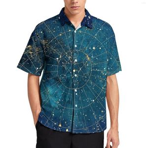 Camisas casuais masculinas símbolo de férias de férias camisa masculina mapa de estrelas da cidade