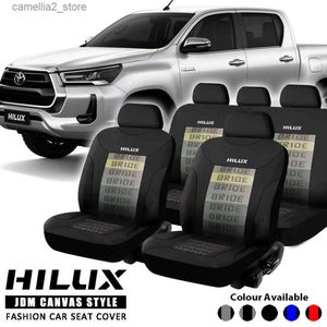 Bilstol täcker Universal Full Set Fashion Styling Auto Accessories JDM eller Tire Track Design Car Seat Cover för Toyota Hilux Q231120