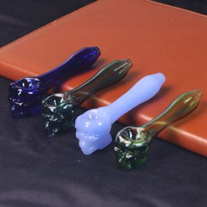 Latest Colorful Skull Style Pyrex Thick Glass Pipes Portable Filter Tube Dry Herb Tobacco Spoon Bowl Handpipes Hand Smoking Handmade Cigarette Holder DHL