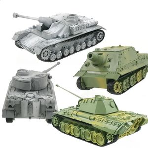 Diecast Model Car 4D Tank Model Building Kits Militärmontering Utbildningsleksaker Dekoration Högdensitet Material Panther Tiger Turmtiger Assault 231118