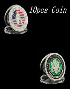 10PCS US Veteran Coin Craft Coin Craft Służył to we039ll broniąc obowiązek honor country dzień srebrny plated wyzwanie 9789695