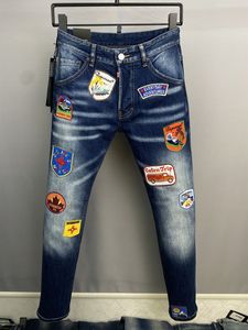 Jeans da uomo dsq DSQ2 COOLGUY JEANS Hip Hop Rock Moto Design Strappato Denim dritto effetto vissuto dsq2 Jeans blu 866