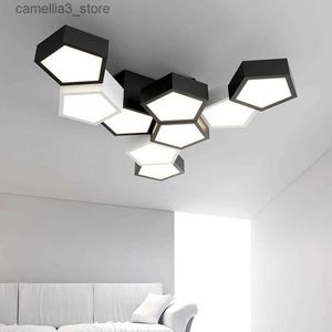 Luzes de teto LED luz de teto para sala de estar quarto berçário infantil lustre de diamante preto branco interior decoração de casa lâmpada moderna q231120