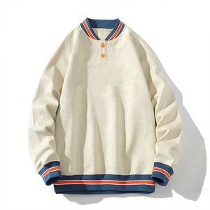 Brody ustawiają odzież męską | Autumn New INS Fashion Pullover Młodzież solidny płaszcz para bluzy nasas z kapturem American vintage baseball kołnierz sweter BA2I