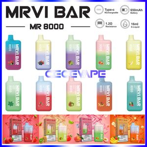 Original MRVI 8000 Puffs Vape Pen Descartável E Cigarro Com Recarregável 650mAh Pré-preenchido 16ml Pod Elf Bars Lost Mary Kit