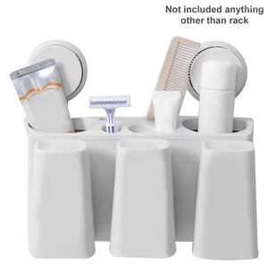 Bath Accessory Set Toothbrush Holder Organizer Wall Mounted Bathroom Toothpaste Rack Mouthwash Cups Container