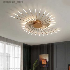 Ceiling Lights 2023 Modern Led Ceiling Chandelier Lamp for Living Dining Room Nordic Creative Bedroom Hall Hanging Ceiling Light Fireworks Lamp Q231120