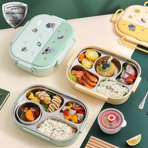 Servis uppsättningar Kawaii Portable Lunch Box For Girls School Kids Plastic Picnic Bento Microwave