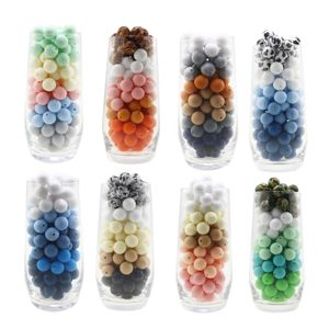 Mordedores Brinquedos 15mm 20pcs Silicone Beads Food Grade Silicone Teether Rodada Beads Bebê Mastigável Dentição Beads Silicone Teether para DIY 231118