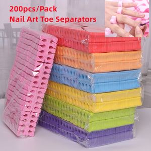 Toe Separatörler 200pspack tırnak sanat ayak parmağı ayırıcılar parmak ayakları sünger yumuşak UV jel cila güzellik araçları manikür pedikür paketi tırnak kitleri 230419