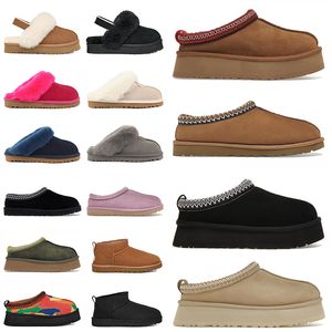 Designer UGGs Tazz Slippers uggs Tasman Slipper Platform Rubber Slides Fur Loafers Slip-On Shoes Black Chestnut Woman Disquette Sliders Sneakers