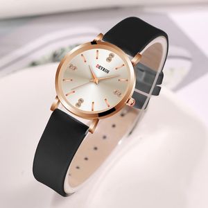 Relógios de moda 2023 de pulseira para mulheres Minimalista de couro Minimalista Corrente de couro Luxury Ladies 'Relógio formal Relógio feminino