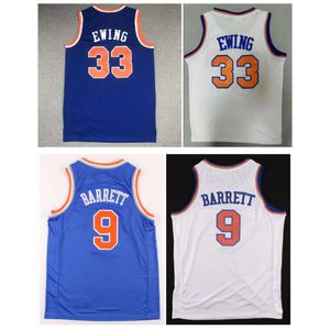 S SL Knick RJ Barrett Basketbol Forması Yeni Patrick Ewing York Mitch Ness Beyaz Mavi Boyut S-XXL