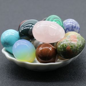 Nuova vendita 12 pz/scatola guarigione materiale di pietre preziose di cristallo naturale set decorazione di pietre preziose a forma di uovo per la creazione di gioielli