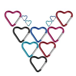 5 PCSCarabiners 1PCS Heart-shaped Aluminum Carabiner Key Chain Clip Outdoor Keyring Hook Water Bottle Hanging Buckle Travel Kit Accessories P230420