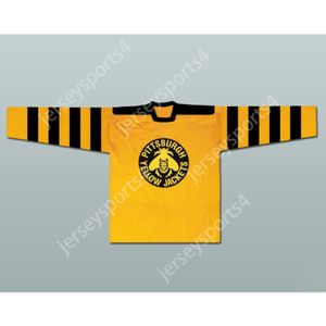 Custom PITTSBURGH YELLOW JACKETS 15 HOCKEY JERSEY NEW Top Stitched S-M-L-XL-XXL-3XL-4XL-5XL-6XL