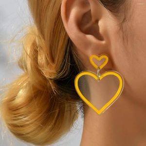 Baumeln Ohrringe Für Frauen Große Herz Dorp Vintage Einfache Hohl Wald Mode Schmuck Pendientes Mujer