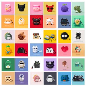 3D Cartoon Family Zoon Cow Animal Robot Gamepad Capas de silicone fofas para Apple Airpods Capas para fones de ouvido Air pods 1 2 Pro 3 Capa de carregamento sem fio capa macia