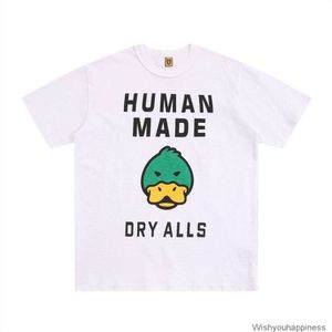 Tees T-Shirts Lüks Erkek Tasarımcı Moda Giyim Yaz 23SS YENİ İnsan Yapımı Ördek Kafa Mektubu Baskı Bambu Ortak Pamuk Gevşek Çift Kısa Kollu T-Shirt