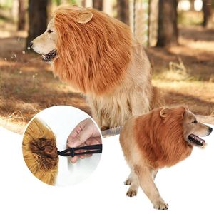 Dog Apparel Cute Pet Cosplay Clothes Transfiguration Costume Lion Mane Winter Warm Wig Cat Large Party Decoration With Ear