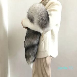 Large Real Fox Fur Tail Keychain Toy Keyrings Bag Charm Furry Pendant Tassels